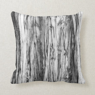 Driftwood pattern - black, white and grey throw pillow