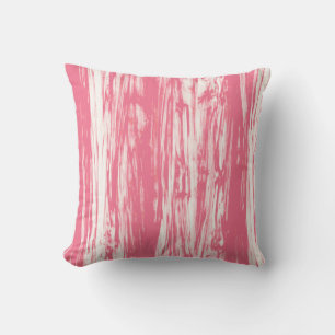 Driftwood pattern - coral pink and white throw pillow