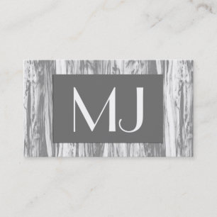 Driftwood pattern - grey / grey and white business card