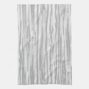 Driftwood pattern - grey / grey and white kitchen towel