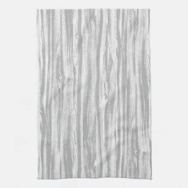 Driftwood pattern - grey / grey and white kitchen towel (Vertical)