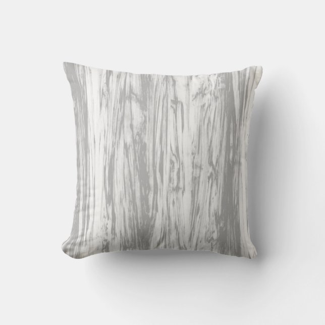 Driftwood pattern - grey / grey and white throw pillow (Front)