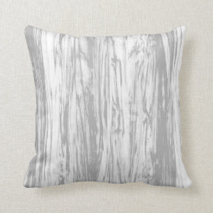 Driftwood pattern - grey / grey and white throw pillow