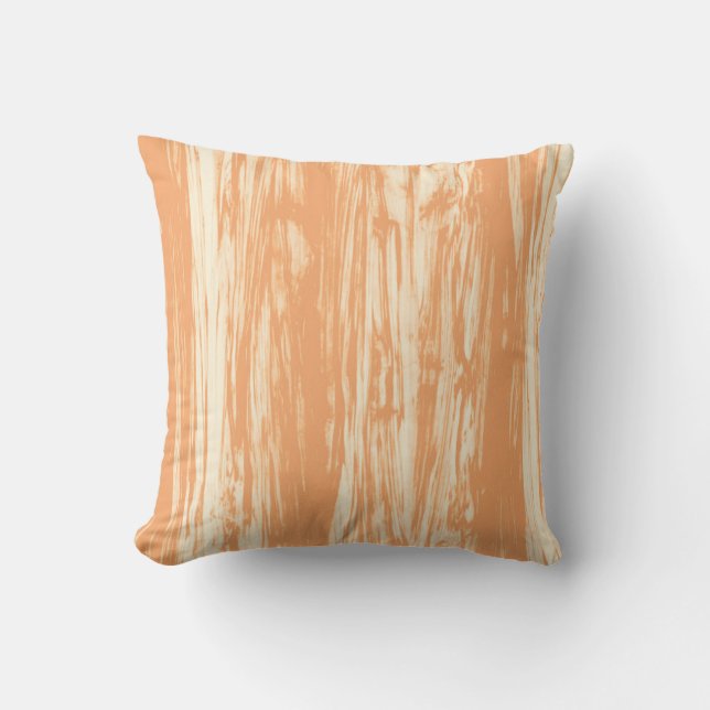 Driftwood pattern - light orange and cream throw pillow (Front)