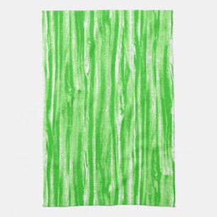 Driftwood pattern - lime green and white kitchen towel