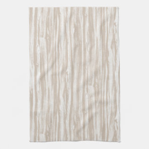 Driftwood pattern - taupe tan and white kitchen towel