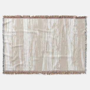 Driftwood pattern - taupe tan and white throw blanket
