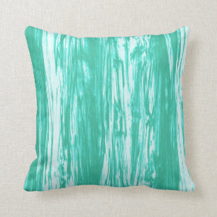 Driftwood pattern - turquoise and white throw pillow