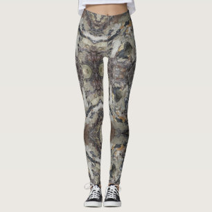 Driftwood Photo Marbled Coastal Woodgrain Leggings
