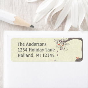 Driftwood Tree Orange Love Bird Return Address
