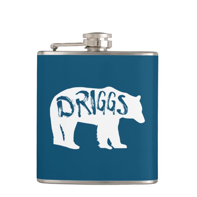 Driggs Idaho Bear Hip Flask (Front)