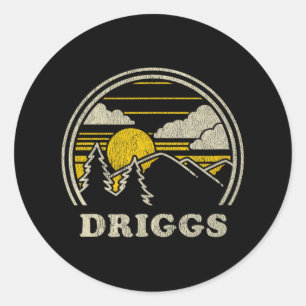 Driggs Idaho Id T Shirt Vintage Hiking Mountains T Classic Round Sticker