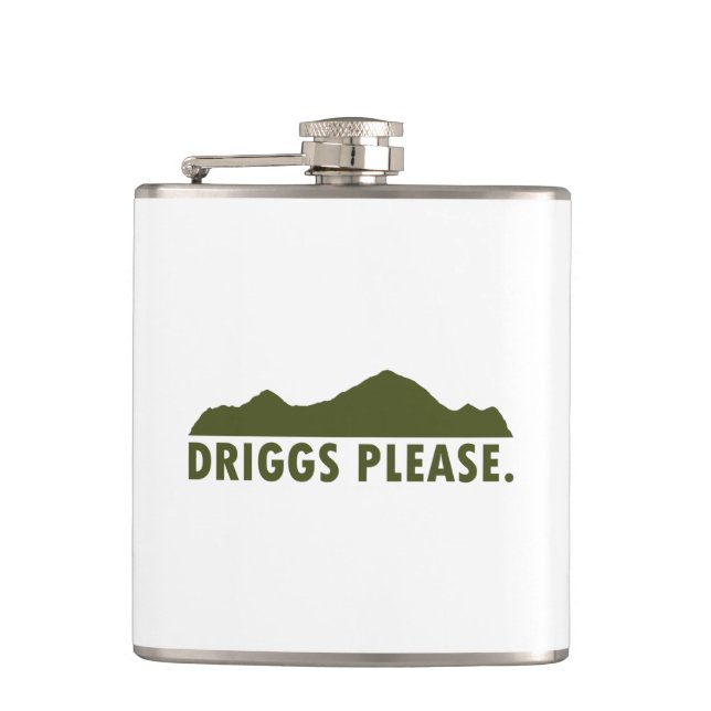 Driggs Idaho Please Hip Flask (Front)