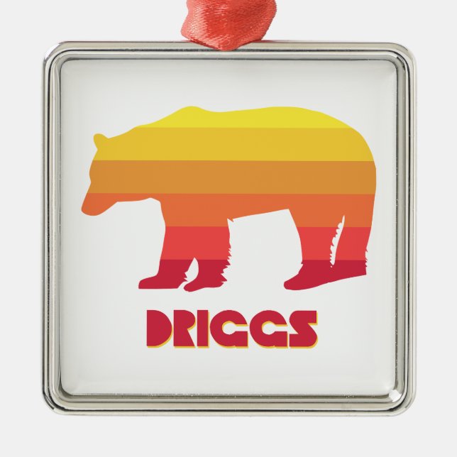Driggs Idaho Rainbow Bear Metal Ornament (Front)