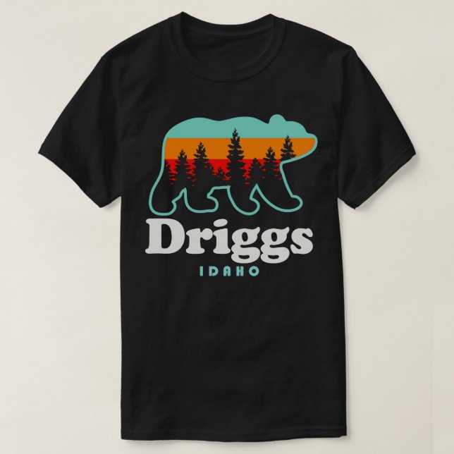 Driggs Idaho Skiing Outrs Driggs Vacation Bear TSh T-Shirt (Design Front)