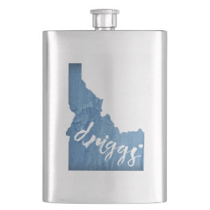 Driggs Idaho Wood Grain Hip Flask