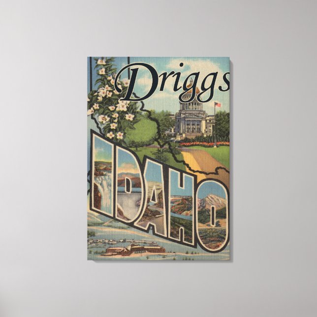 Driggs, IdahoLarge Letter ScenesDriggs, ID Canvas Print (Front)