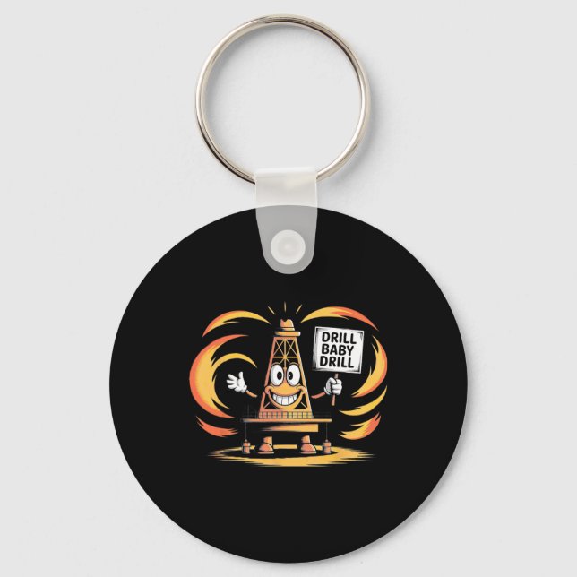 Drill Ba Trump Funny Meme Hhh  Keychain (Front)