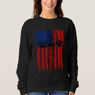 Drill Baby Drill American Flag Oil And Gas Oilfie Sweatshirt