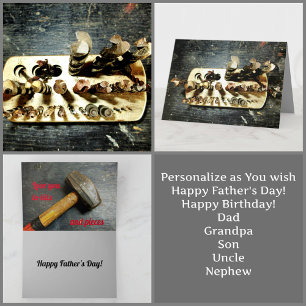 Drill Bits and Hammer Father's Day or Birthday Card