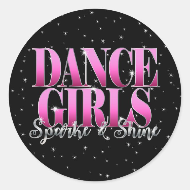 Drill Dance Team Sparkle Classic Round Sticker (Front)