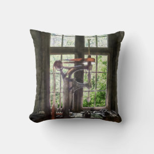 Drill Press by Window Throw Pillow