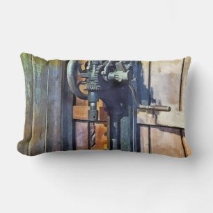 Drill Press in Shop Lumbar Pillow