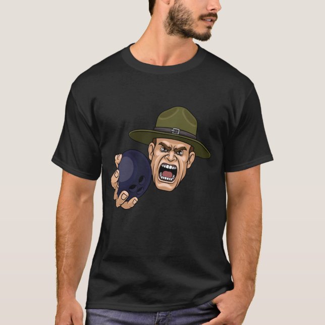 Drill Sergeant Instructor Holding a Bowling Ball T T-Shirt (Front)