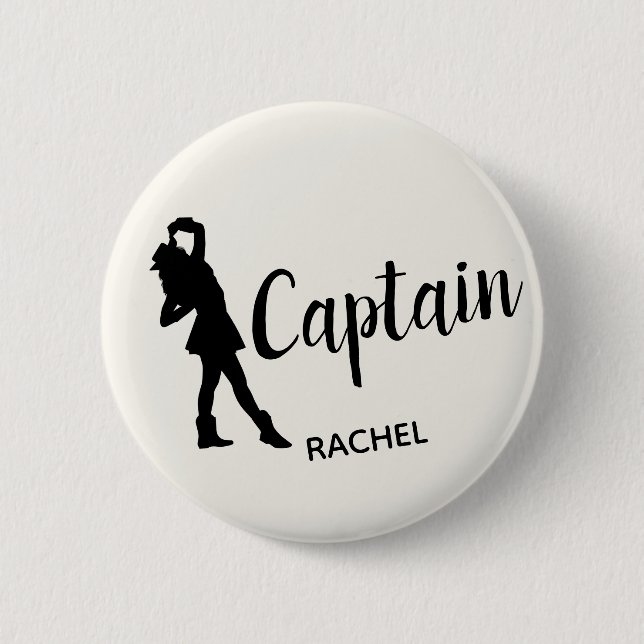 Drill Team Captain Personalized 2 Inch Round Button (Front)