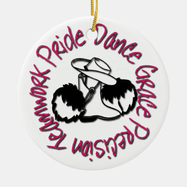 Drill Team - Dance Grace Precision Teamwork Pride Ceramic Ornament (Front)