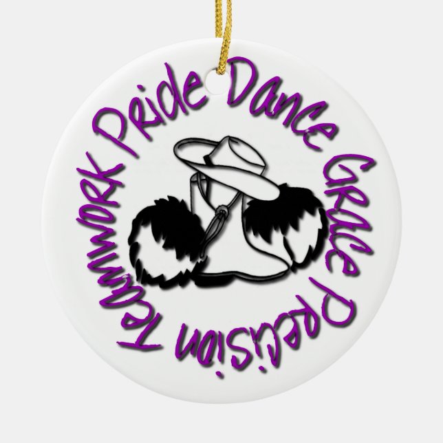 Drill Team - Dance Grace Precision Teamwork Pride Ceramic Ornament (Front)