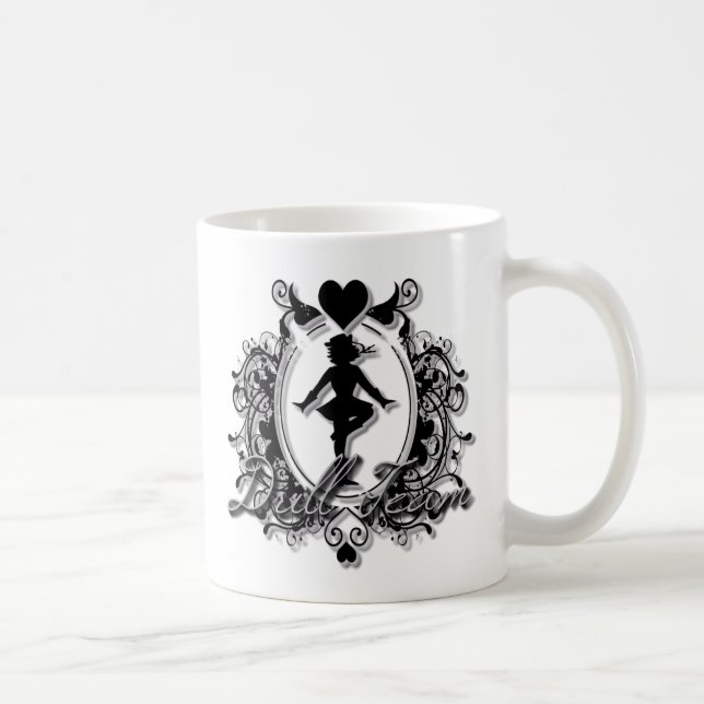 Drill Team Girl in a Heart Frame Coffee Mug (Right)
