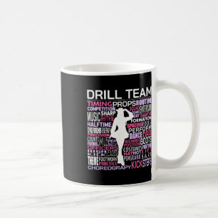 Drill Team Word Cloud Colour Guard Dance Cheerlead Coffee Mug
