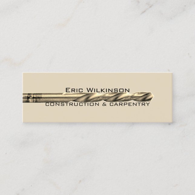 Drill thread graphic image cover mini business card (Front)