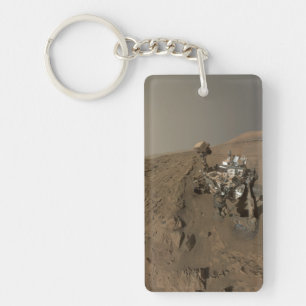 Drilling Mars Curiosity Red Martian Landscape Keychain