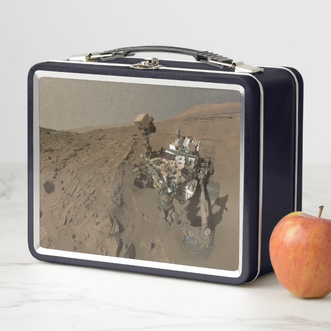 Drilling Mars Curiosity Red Martian Landscape Metal Lunch Box (In Situ)