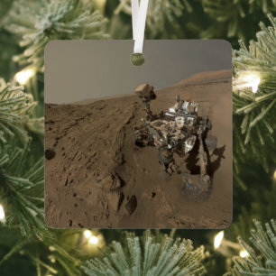 Drilling Mars Curiosity Red Martian Landscape Metal Ornament