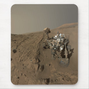 Drilling Mars Curiosity Red Martian Landscape Mouse Pad