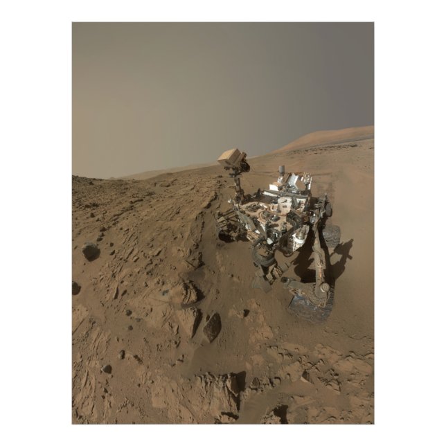 Drilling Mars Curiosity Red Martian Landscape Photo Print (Front)