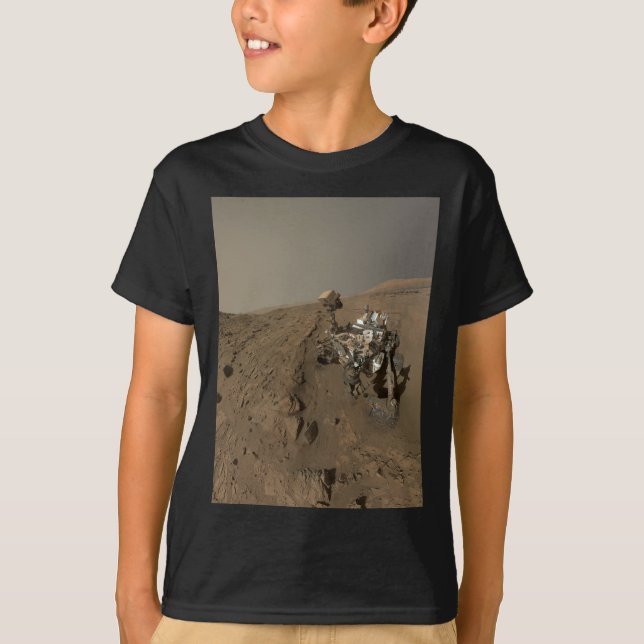 Drilling Mars Curiosity Red Martian Landscape T-Shirt (Front)