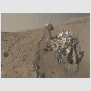 Drilling Mars Curiosity Red Martian Landscape Tissue Paper