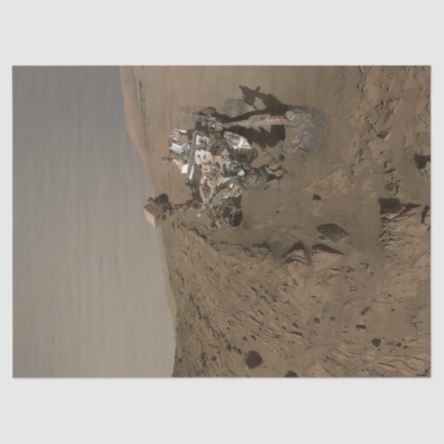 Drilling Mars Curiosity Red Martian Landscape Tissue Paper (Front)