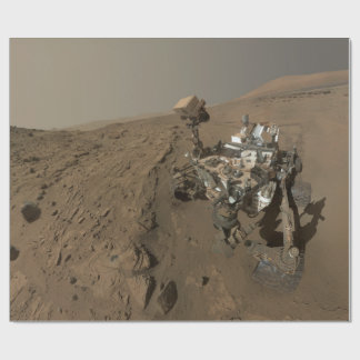 Drilling Mars Curiosity Red Martian Landscape Wrapping Paper