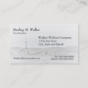 Drilling Rig and Oil Pumping Units (one sided) Business Card