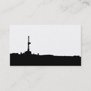 Drilling Rig Silhouette Business Card