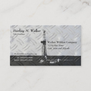 Drilling Rig Silhouette Business Card