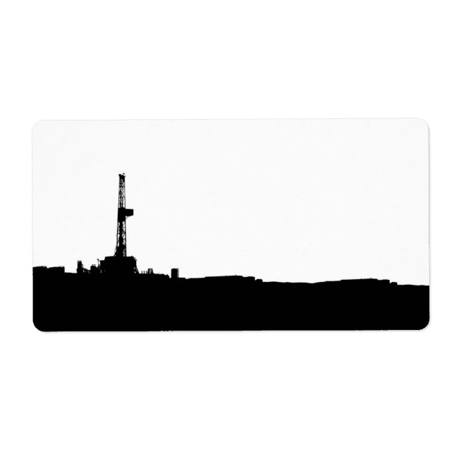 Drilling Rig Silhouette Shipping Lable (Front)