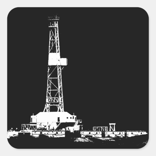 Drilling Rig Square Sticker (Front)