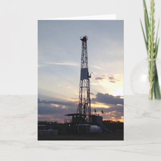 Drilling Rig Sunset Card (Front)