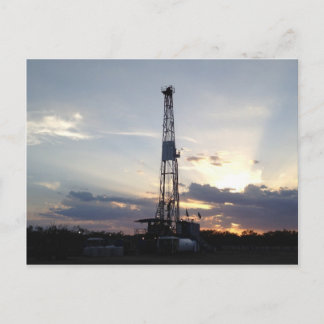 Drilling Rig Sunset Postcard